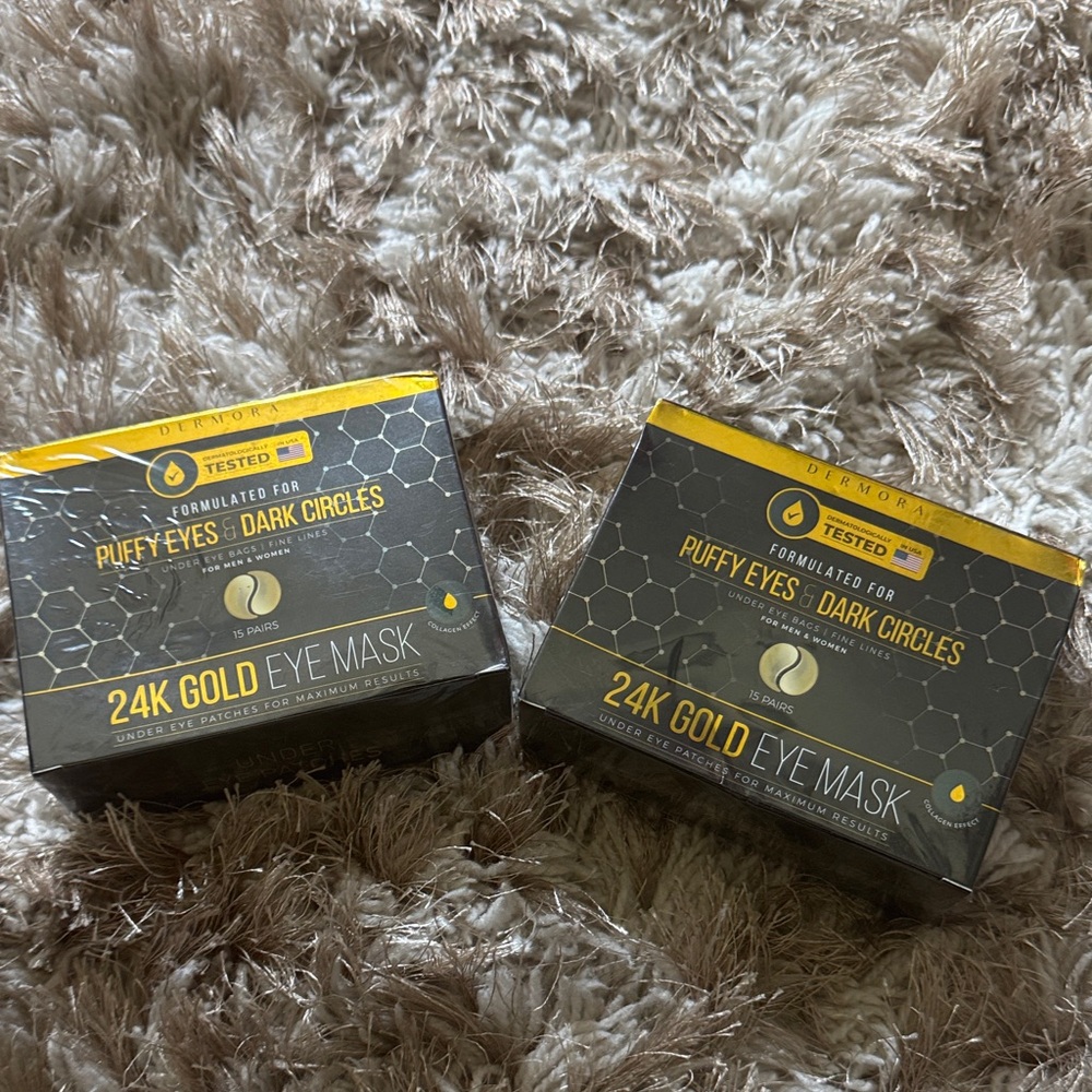 24K Gold Eye Mask for Puffy Eyes and Dark Circles 2 Box for $32